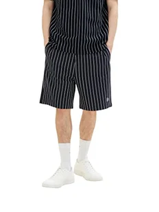 TOM TAILOR Denim Męskie szorty dresowe z paskami, 31927 - granatowy, biały, cienki pasek, S - Spodenki damskie - miniaturka - grafika 1