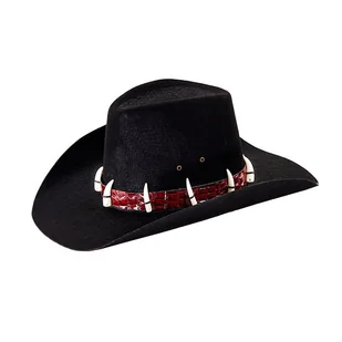 Kapelusz kowbojski filcowy czarny - Dodatki do strojów karnawałowych - miniaturka - grafika 1