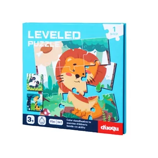 Puzzle magnetyczne - Poziom 1 - Lew, Panda, Żyrafa - Układanki dla dzieci - miniaturka - grafika 1