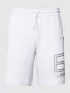 Spodnie sportowe męskie - Szorty z dzianiny dresowej z nadrukiem z logo - miniaturka - grafika 1
