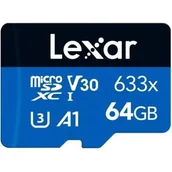 Karty pamięci - Lexar 64GB High-Performance 633x microSDXC UHS-I A1 V30 - miniaturka - grafika 1