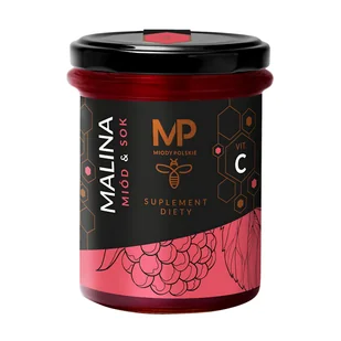 Miody Polskie Miód & Sok Malina + Vit. C, 250 g - Miód - miniaturka - grafika 1