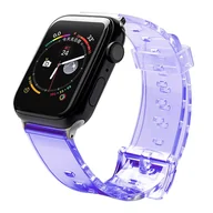 Etui i futerały do telefonów - Strap Light silikonowa opaska pasek bransoleta bransoletka do zegarka Watch 6 / 5 / 4 / 3 / 2 (44mm / 42mm) fioletowy - miniaturka - grafika 1