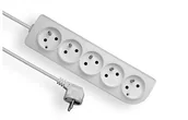 Przedłużacze i rozgałęźniki - Elgotech Przedłużacz 5 gniazdowy z uziemieniem 3x1 2m Biały EPS-502 - miniaturka - grafika 1