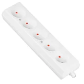 Listwy zasilające - Gniazdo przenośne pięciokrotne b/u 5x2P 16A, biały, GN-560 - miniaturka - grafika 1