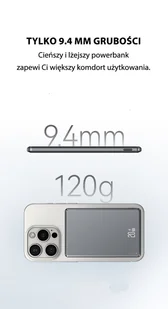 USAMS Powerbank indukcyjny 5000mAh 20W Fast Charge ciemnoszary/dark grey 10KCD22001 (US-CD220) - Powerbanki - miniaturka - grafika 8