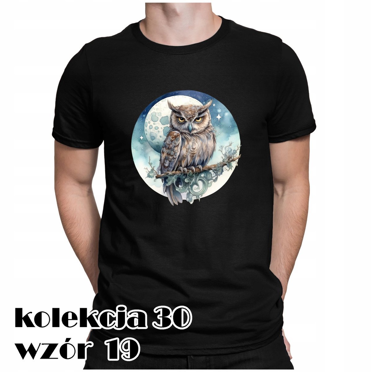 T-SHIRT KOSZULKA MĘSKA SOWA PTAK ZWIERZAK MAGIA DRZEWO WIEDŹMA NOC S