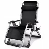 Leżaki ogrodowe - LEŻAK OGRODOWY GRAWITACYJNY WYGODNY PLAŻOWY FOTEL SOLIDNY NA TARAS ZAGŁOWEK - miniaturka - grafika 1