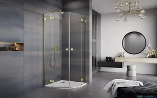 Radaway Essenza Pro Brushed Gold Pdd kabina 90x90 cm szczotkowane złoto 10095090-99-01L/10095090-99-01R - Kabiny prysznicowe - miniaturka - grafika 4