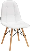 Krzesła - 4rico krzesło skandynawskie qs-185 eco skóra białe - miniaturka - grafika 1