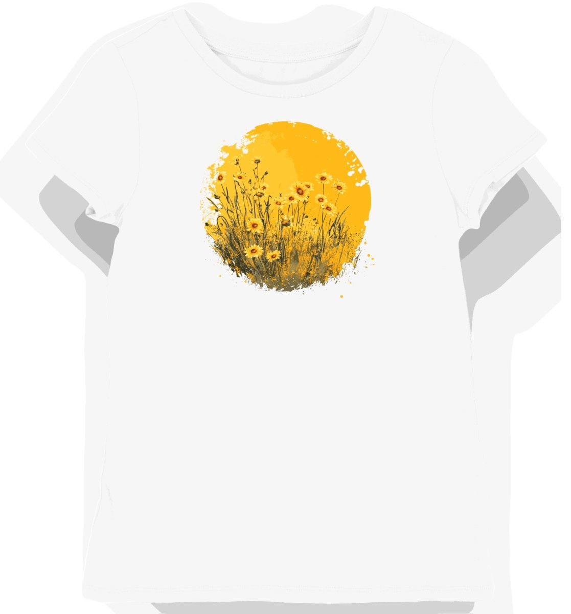 Koszulka damska biała z motywem horroru i kwiatów L