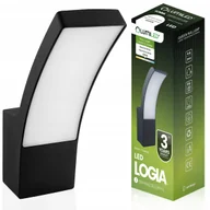 Lampy ogrodowe - LAMPA ELEWACYJNA LED ZEWNĘTRZNA ŚCIENNA CZARNA KINKIET OGRODOWY 10W IP44 - miniaturka - grafika 1