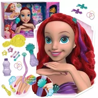 Lalki dla dziewczynek - Lalka Duża Głowa do czesania i stylizacji włosów Deluxe Księżniczka Disney Ariel Arielka Mała Syrenka +akcesoria - miniaturka - grafika 1