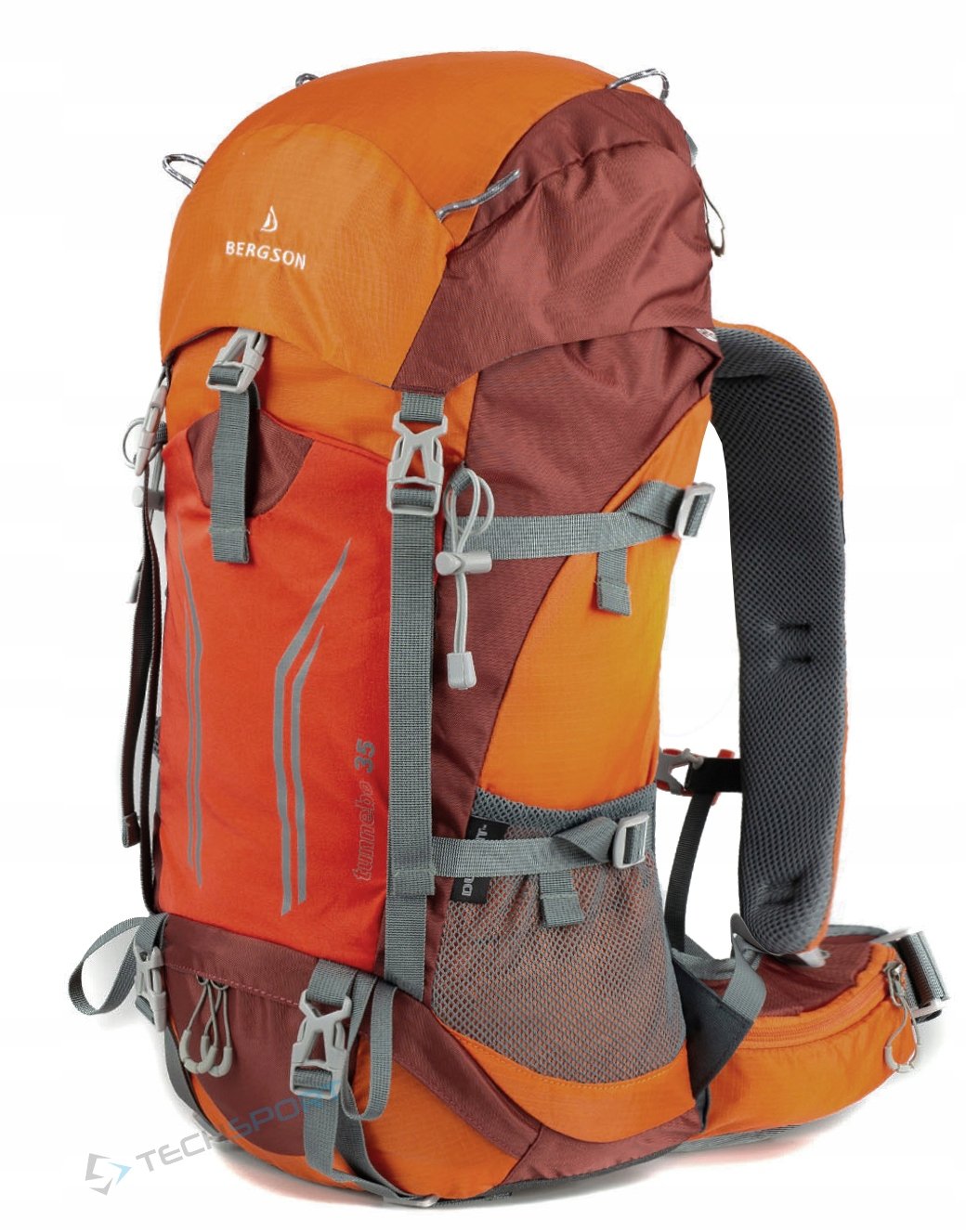 Oddychający Sportowy Plecak Trekkingowy Bergson Tunnebo 35L| Pomarańczowy