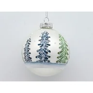 Bombki - Bombka szkło 8 cm biała - miniaturka - grafika 1