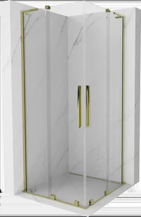 Mexen Velar L Duo kabina prysznicowa rozsuwana 80x80 cm, transparent, złota - 871-080-080-02-03-50 - Kabiny prysznicowe - miniaturka - grafika 1