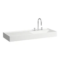 Umywalki - Laufen Kartell Umywalka wisząca lub meblowa 120x46 cm prawa z otworem na baterię biała H8133330001111 - miniaturka - grafika 1