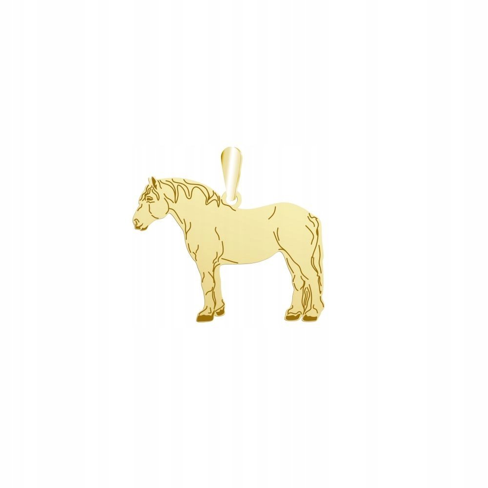 Zawieszka Złota z Koń Perszeron 925 Prezent Biżuteria Kobieta GRAWER GRATIS