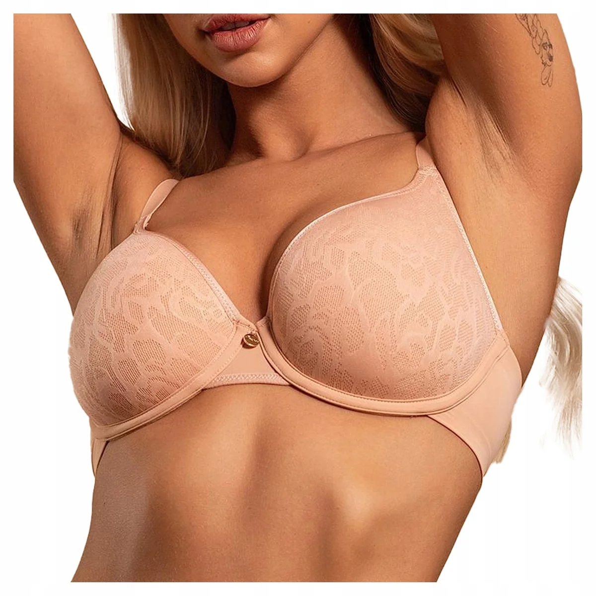 Biustonosz miękki fiszbiny oddychający beż Wonderful Jacquard 75G Marilyn