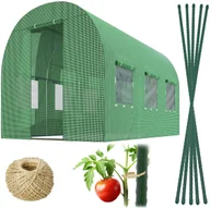 Szklarnie ogrodowe - Tunel foliowy ogrodowy szklarnia 2x3,5m tyczki 7m2 zielony Plonos - miniaturka - grafika 1