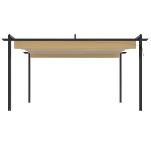 Altana ogrodowa ze zwijanym dachem, 4x3 m, kolor taupe - Pawilony ogrodowe - miniaturka - grafika 4