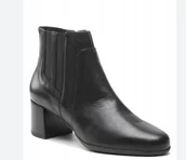 Botki damskie - GEOX BUTY DAMSKIE BOTKI CZARNE ZE SKÓRĄ 41 1ŻGI - miniaturka - grafika 1