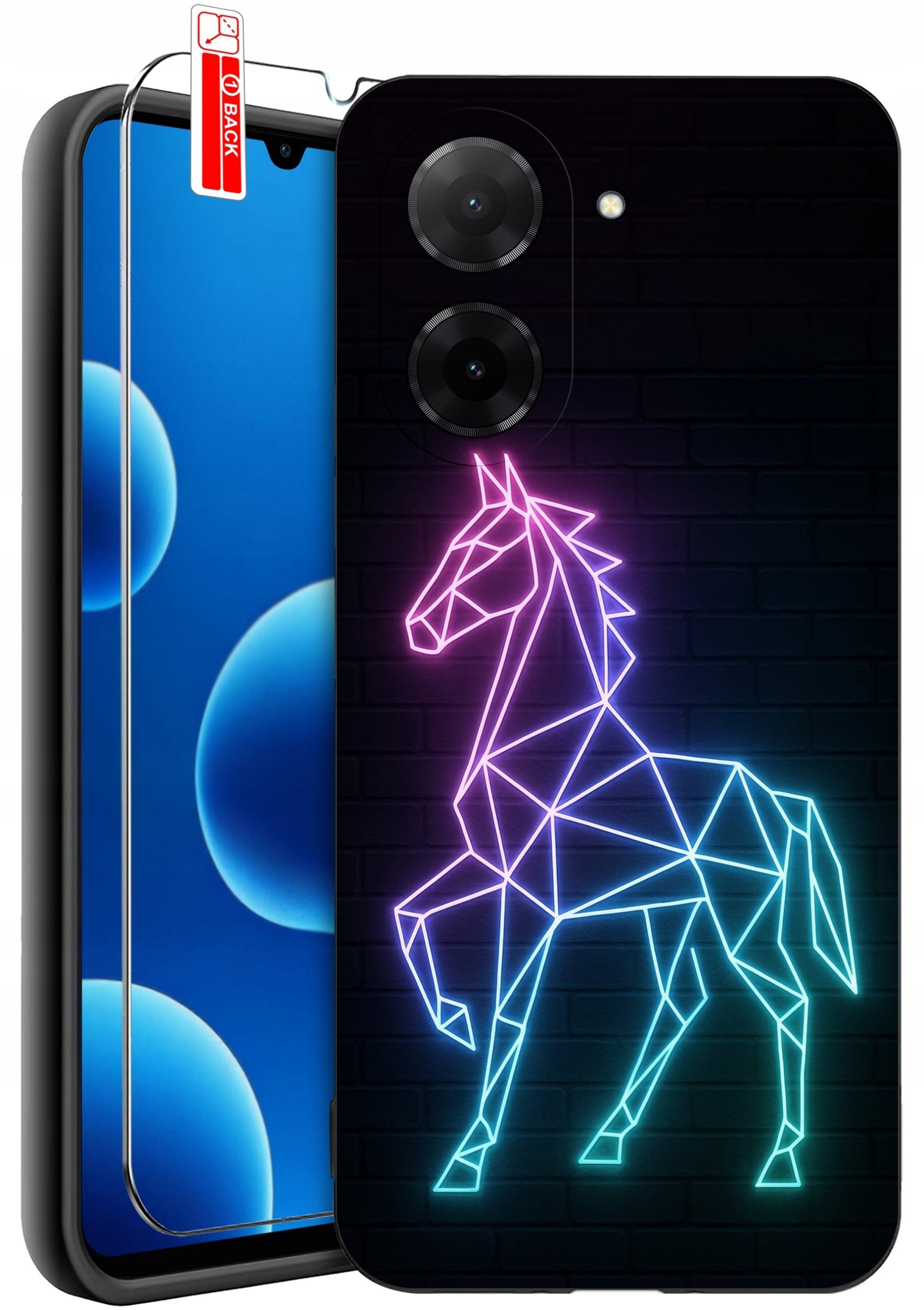 ETUI do Xiaomi Redmi A5 WZORY SILIKONOWE MATT CASE + SZKŁO 9H