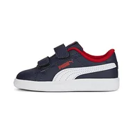 Buty trekkingowe dziecięce - Niemowlęce skórzane sneakersy Smash 3.0 V PUMA Navy White For All Time Red Blue - miniaturka - grafika 1
