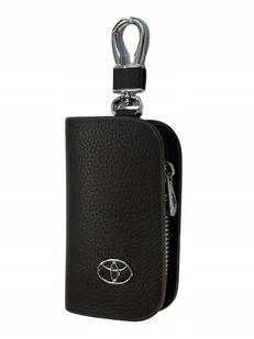 SKÓRZANE ETUI na klucze TOYOTA logo KLUCZYK brelok ELEGANCKI brąz - Etui na klucze - miniaturka - grafika 1