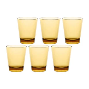 ROSE&TULIPANI FIABA Zestaw 6 akrylowych szklanek 440 ml, bursztynowy - Szklanki - miniaturka - grafika 1