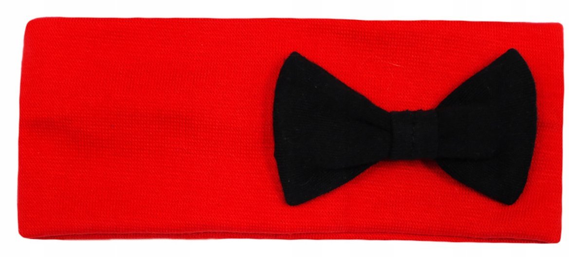 OPASKA niemowlęca czerwona z KOKARDKĄ czarną 36 38 - 0-3 mies KLEKLE