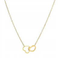 Naszyjniki - Naszyjnik Podwójne Serce Serduszko Celebrytka Biżuteria Stal Ch 316L - miniaturka - grafika 1