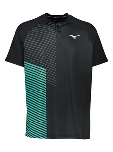 Mizuno Koszulka funkcyjna "Shadow" w kolorze czarno-zielonym - Koszulki sportowe damskie - miniaturka - grafika 1