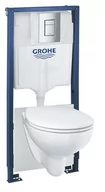 Stelaże i zestawy podtynkowe do WC - Grohe Solido - Zestaw do montażu podtynkowego, toalety Bau Ceramic i deski SoftClose, przycisk Skate Cosmopolitan, chrom 39586000 - miniaturka - grafika 1