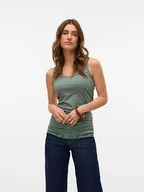 Koszulki i topy damskie - Vero Moda Top w kolorze zielonym - miniaturka - grafika 1