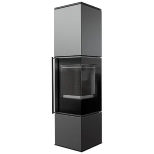 Piec stalowy koza REN L prawy, Ø 150 7 kW z czarnym termotec - Piece wolnostojące - miniaturka - grafika 1
