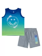 Kaftaniki dla niemowląt - Converse 2-częściowy zestaw w kolorze niebiesko-szarym - miniaturka - grafika 1