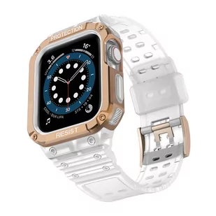 Protect Strap Band opaska z etui do Watch 7 / 6 / 5 / 4 / 3 / 2 / SE (45 / 44 / 42mm) obudowa pancerny pokrowiec na zegarek różowy - Etui i futerały do telefonów - miniaturka - grafika 2
