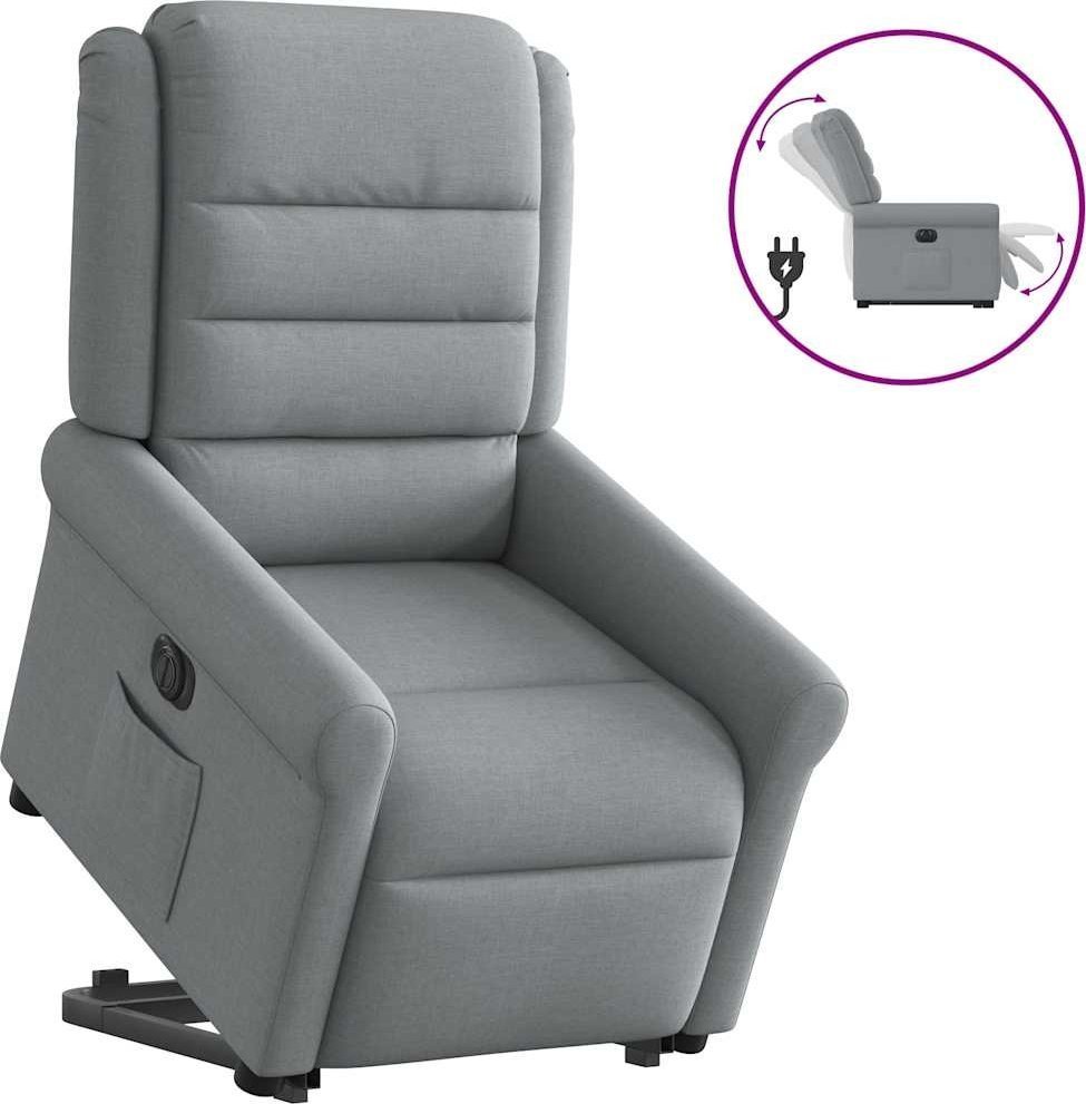 vidaXL vidaXL Podnoszony fotel masujący, elektryczny, rozkładany, jasnoszary
