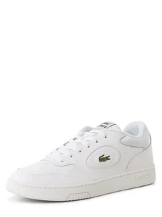 Lacoste Męskie tenisówki ze skóry Mężczyźni skóra biały jednolity, 7.5 - Trampki męskie - miniaturka - grafika 1