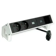 Gniazdka elektryczne - BACHMANN DESK2 2xUTE 1xUSB C 30W 1xCM 0.2m GST18 RAL9010 - miniaturka - grafika 1