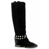 Kozaki damskie - Zamszowe damskie kozaki z ukrytym klinem CARINII - Carinii - miniaturka - grafika 1