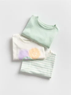 Reserved - Bawełniany t-shirt 3 pack - złamana biel - Bluzki dla niemowląt - miniaturka - grafika 1