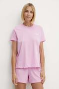 Piżamy damskie - Fila piżama bawełniana kolor różowy bawełniana FPS4176 - miniaturka - grafika 1