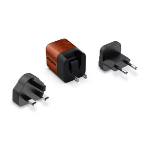 Energizer Ultimate - Ładowarka sieciowa Multiplug EU / UK / US GaN USB-C 20W PD (Walnut burl) - Ładowarki do telefonów - miniaturka - grafika 2