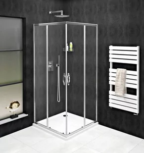GELCO Kabina prysznicowa kwadratowa narożna SIGMA SIMPLY drzwi przesuwne 90x90x190 chrom szkło transparentne z powłoką Coated Glass GS2190GS2190 - Kabiny prysznicowe - miniaturka - grafika 1