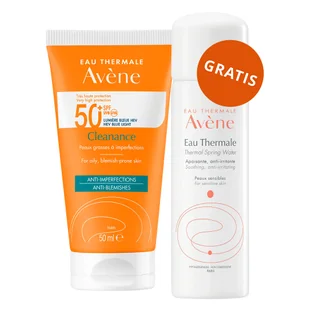 Avene Cleanance Sun, krem ochronny do twarzy, skóra tłusta i skłonna do niedoskonałości, SPF 50+, 50 ml + woda termalna, 50 ml gratis - Balsamy i kremy do opalania - miniaturka - grafika 1