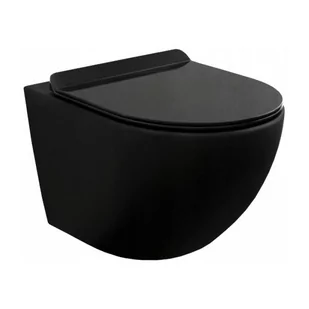 Miska WC Rimless z deską wolnoopadającą slim MEXEN Lena, czarna matowa - Miski WC - miniaturka - grafika 1