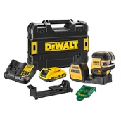 Poziomice laserowe - DeWalt DCE822D1G18-QW akumulatorowy samopoziomujący laser krzyżowy 12V/18V 1x2,0Ah Li-Ion z zieloną wiązką lasera w walizce TSTAK - miniaturka - grafika 1