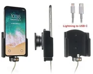 Uchwyty samochodowe do telefonów - Uchwyt do Apple iPhone X z możliwością wpięcia kabla lightning USB-C - miniaturka - grafika 1